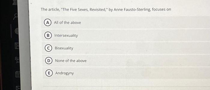 The five sexes revisited summary