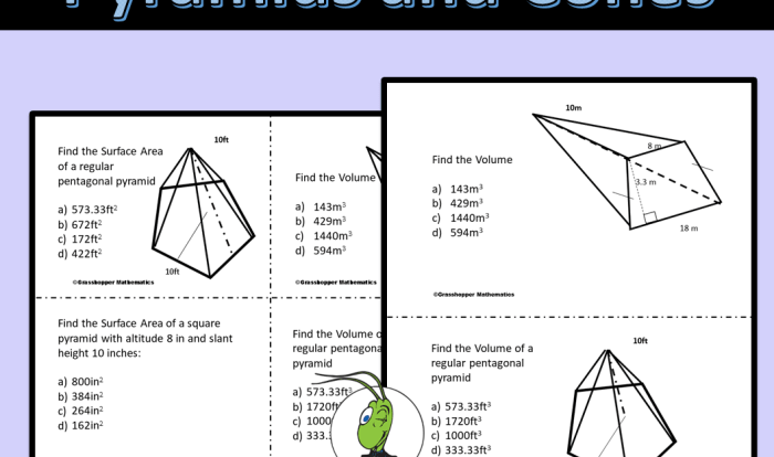 Volume of pyramids and cones worksheet answers