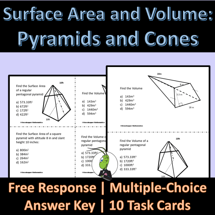 Volume of pyramids and cones worksheet answers